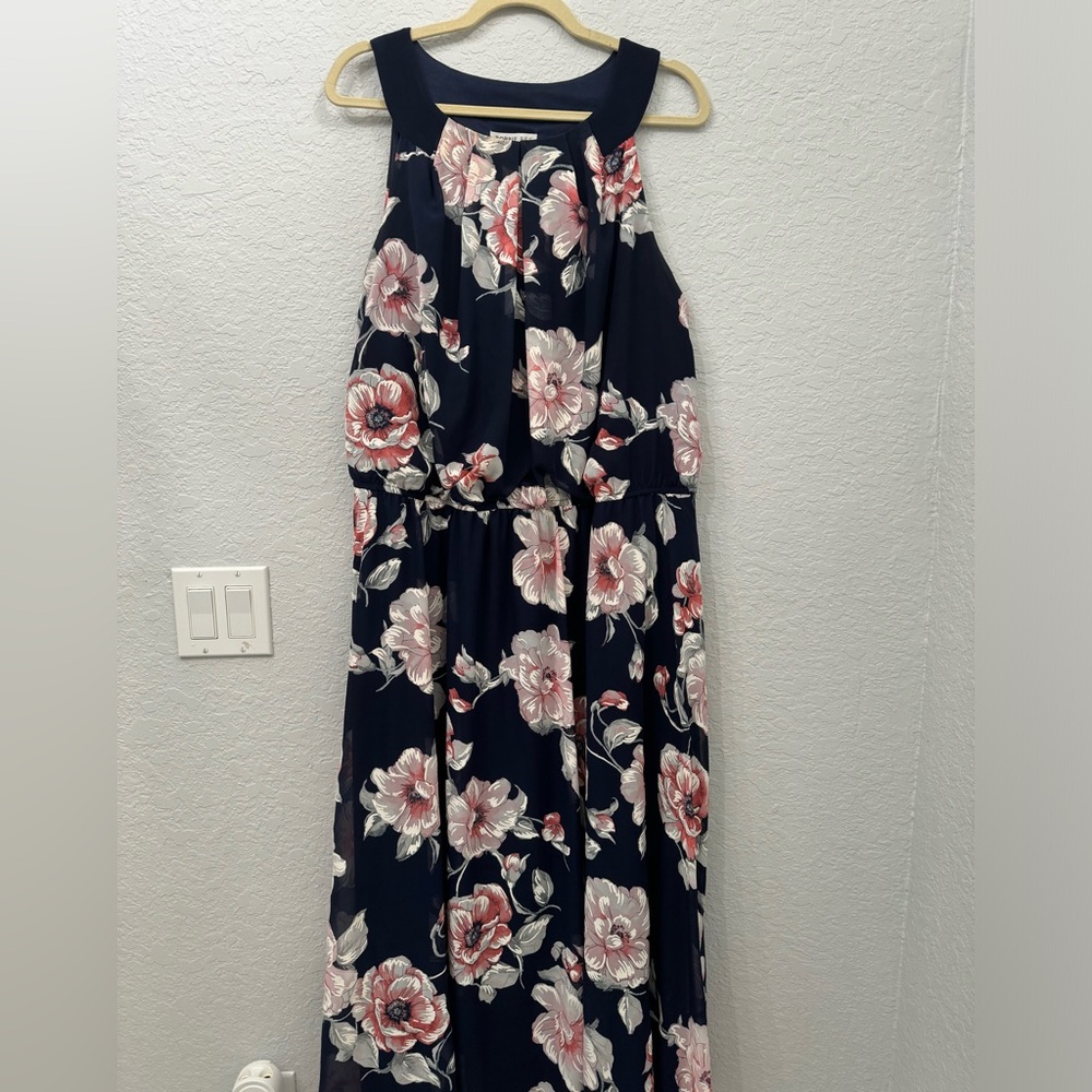 Blue Floral Maxi Dress | Robbie Bee (Macy's) | 22W